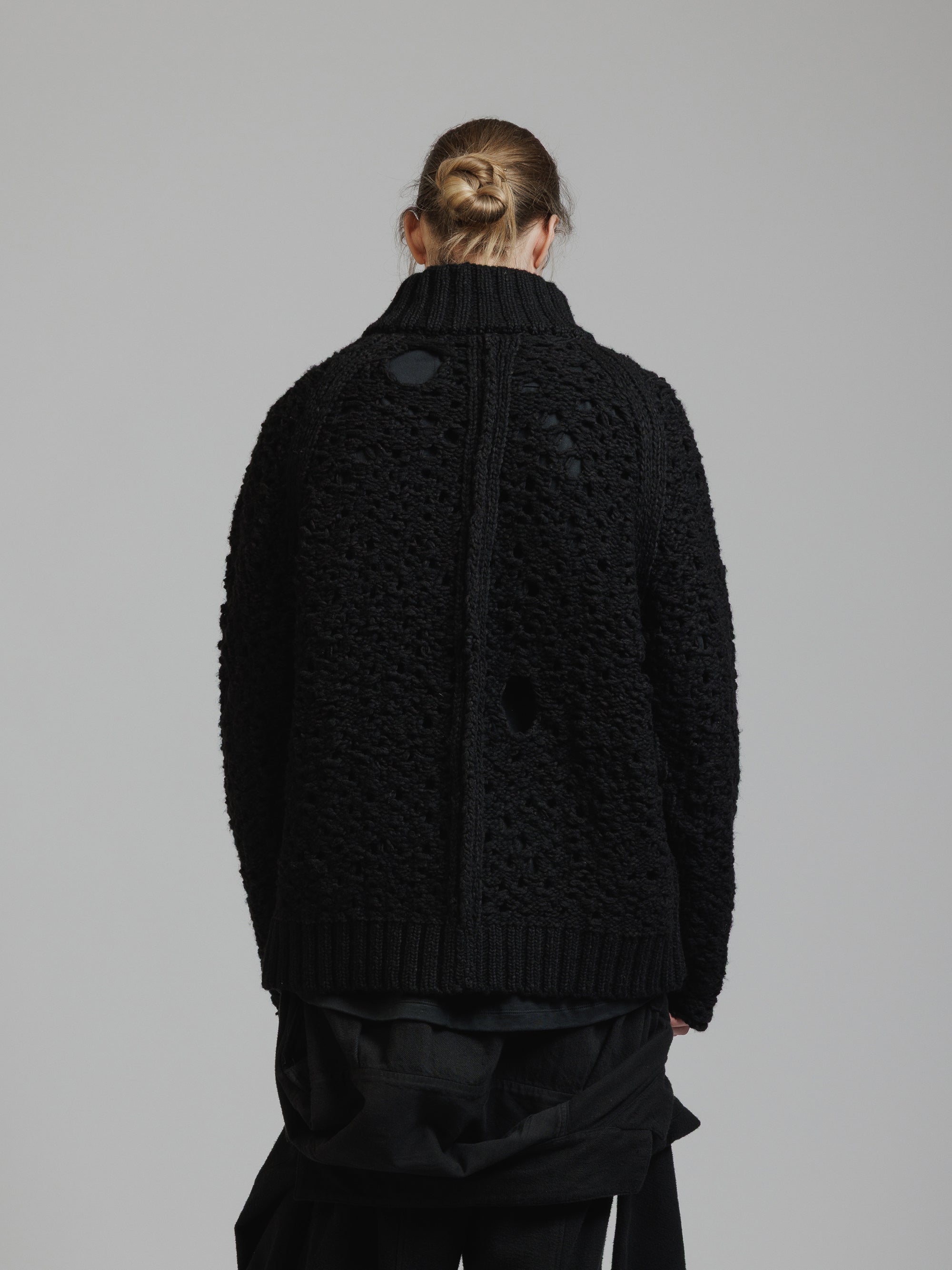 THE VIRIDI-ANNE（ザ ヴィリディアン） TVA 25AW MESH ZIP-UP SWEATER