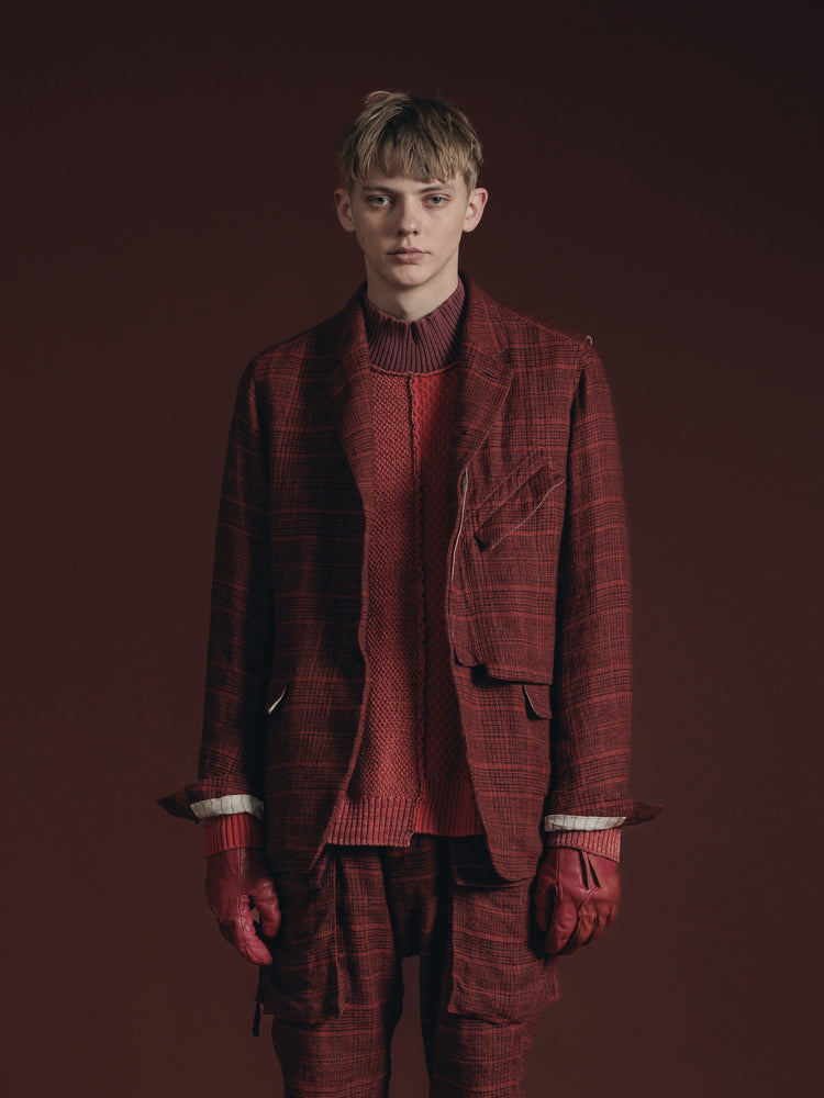 
                  
                    WOOL/LINEN RED PLAID BLAZER
                  
                