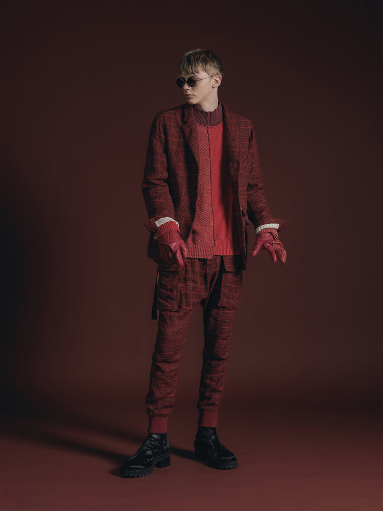
                  
                    WOOL/LINEN RED PLAID BLAZER
                  
                