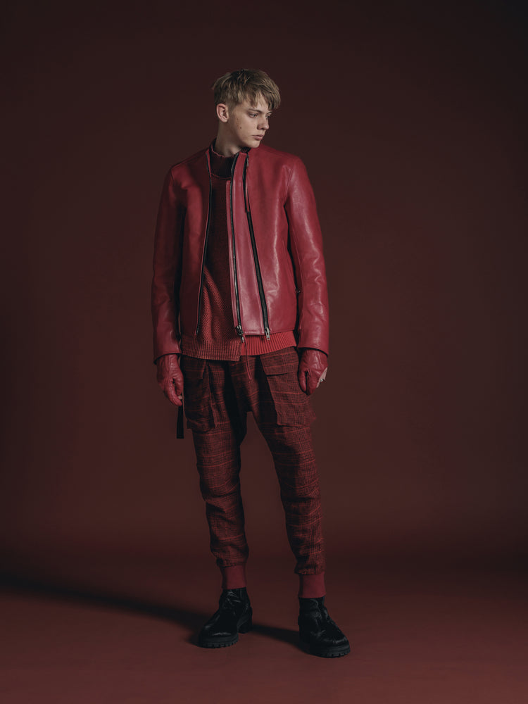 
                  
                    WOOL/LINEN RED PLAID CARGO PANTS
                  
                