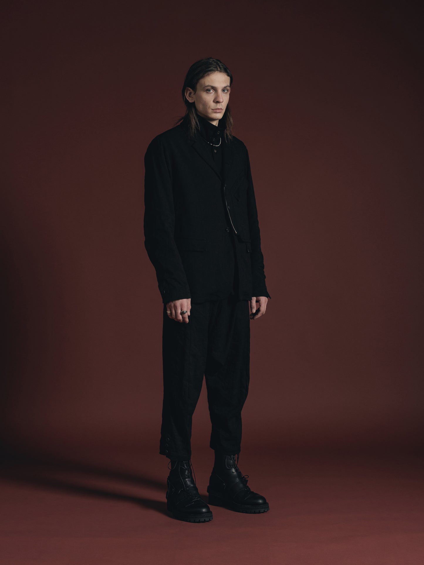 
                  
                    WOOL/LINEN DROP CROTCH TROUSERS
                  
                
