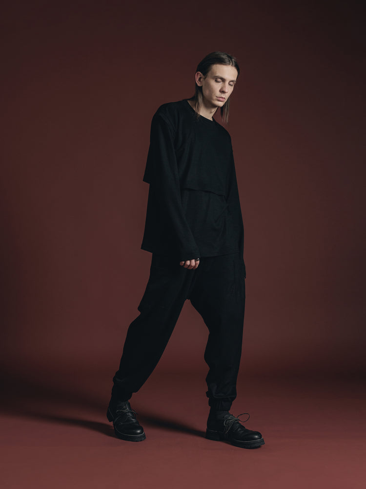 
                  
                    WOOL JERSEY LAYERD L/S T-SHIRT
                  
                