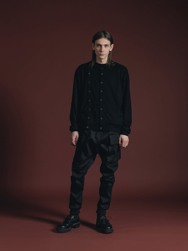 
                  
                    BLACK DENIM CARGO PANTS
                  
                