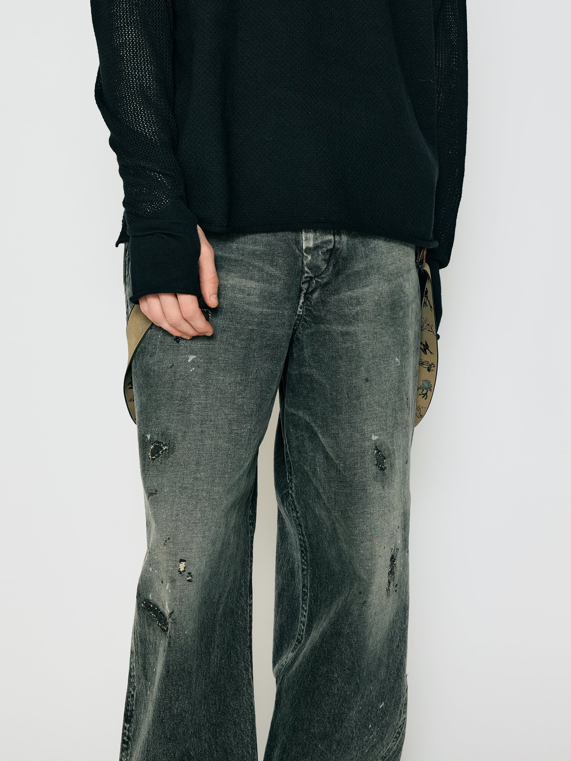 ISO]（イソウ） ×ANACHRONORM Damaged Denim Baggy Trouser（アナクロ