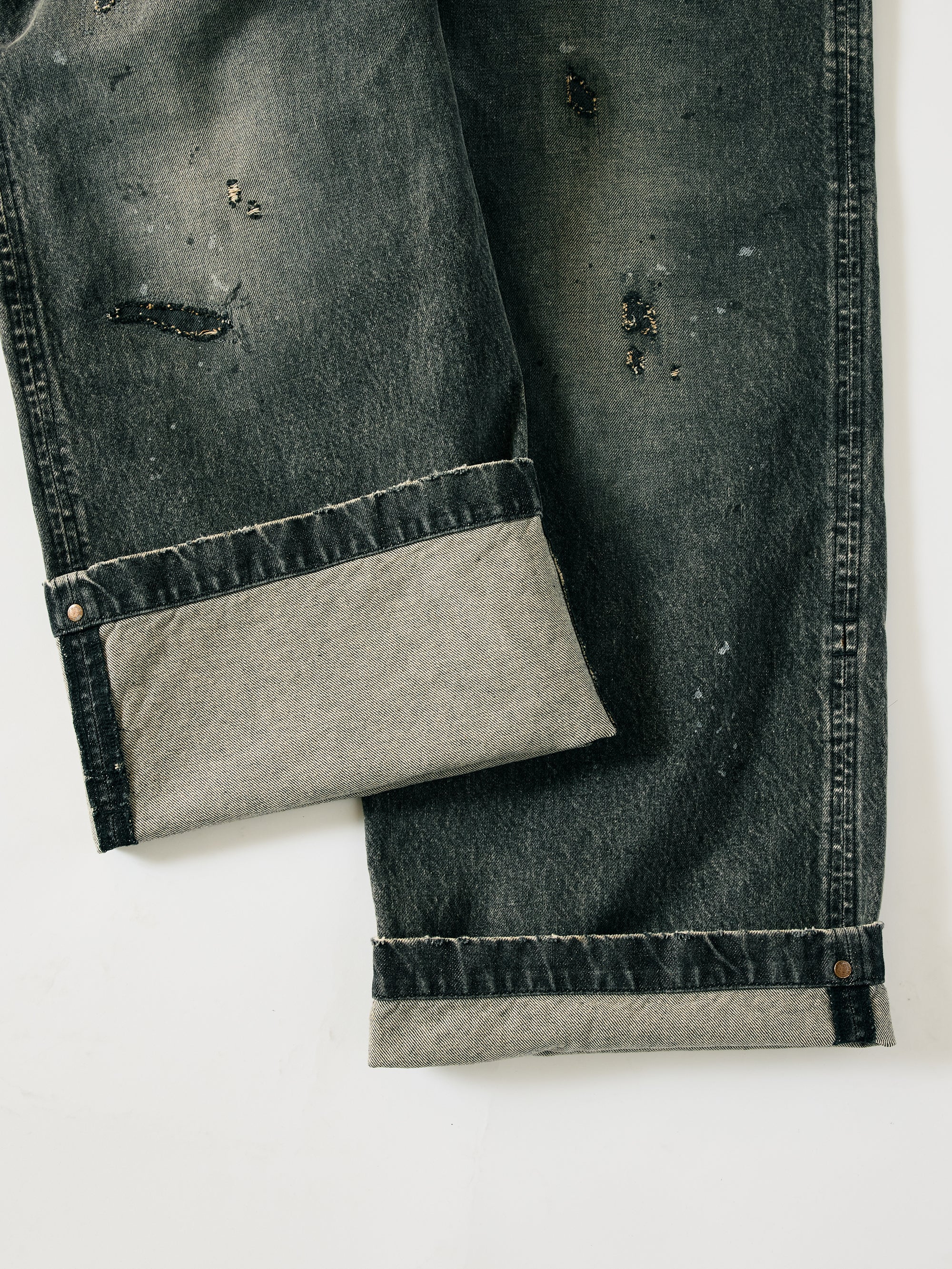 ANACHRONORM　ダメージリペアトラウザーデニム　34 ISO]（イソウ） ×ANACHRONORM Damaged Denim Baggy Trouser