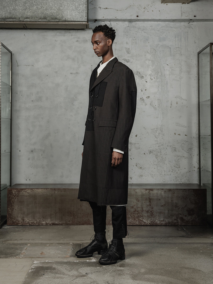 ジャケット・アウター WAKOMARIA archive double chester coat DUELLUM（デュエラム）PATCHED CHESTER COAT（パッチワークチェスター
