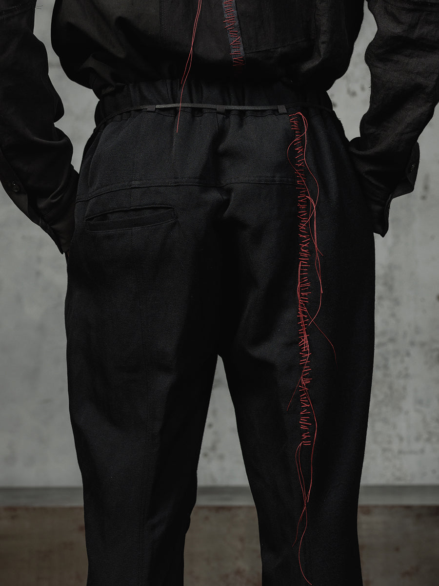 DUELLUM DRAWSTRING TROUSERS (wool linen jogger pants) – The DUELLUM DRAWSTRING TROUSERS (wool linen jogger pants) – The