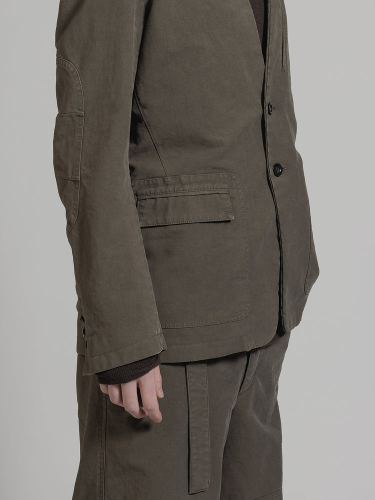 
                  
                    GARMENT DYE COTTON COLLARLESS BLAZER
                  
                