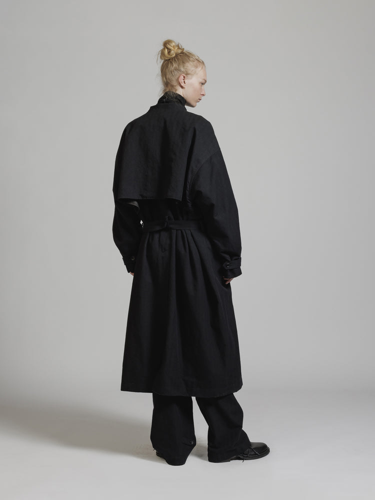 
                  
                    HERRINGBONE COLLARLESS COAT
                  
                