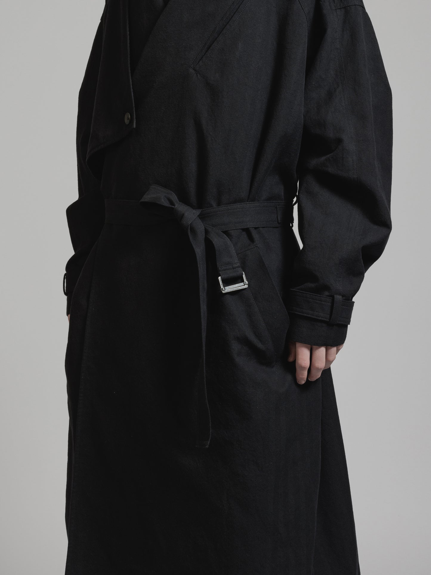 
                  
                    HERRINGBONE COLLARLESS COAT
                  
                