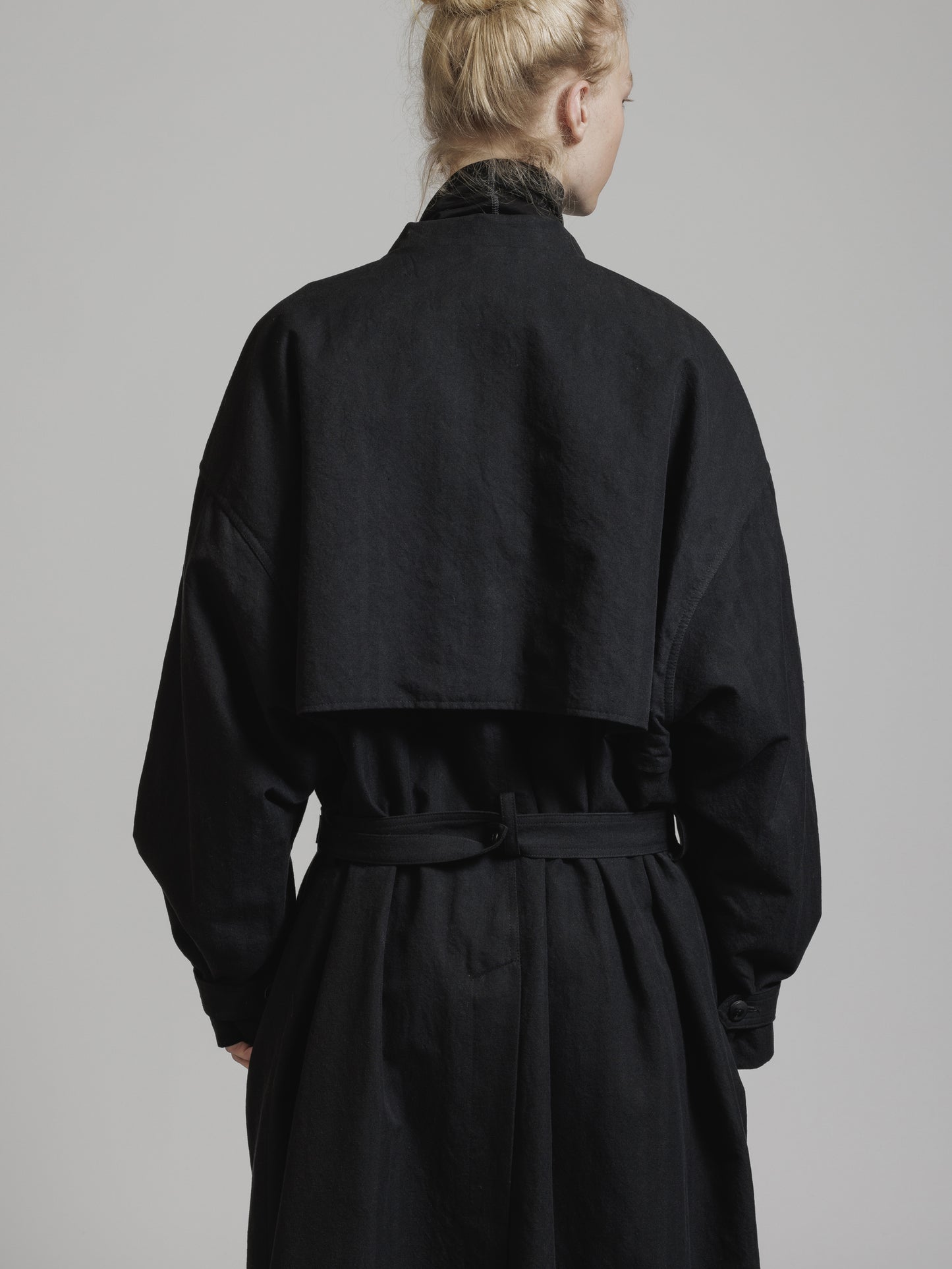 
                  
                    HERRINGBONE COLLARLESS COAT
                  
                