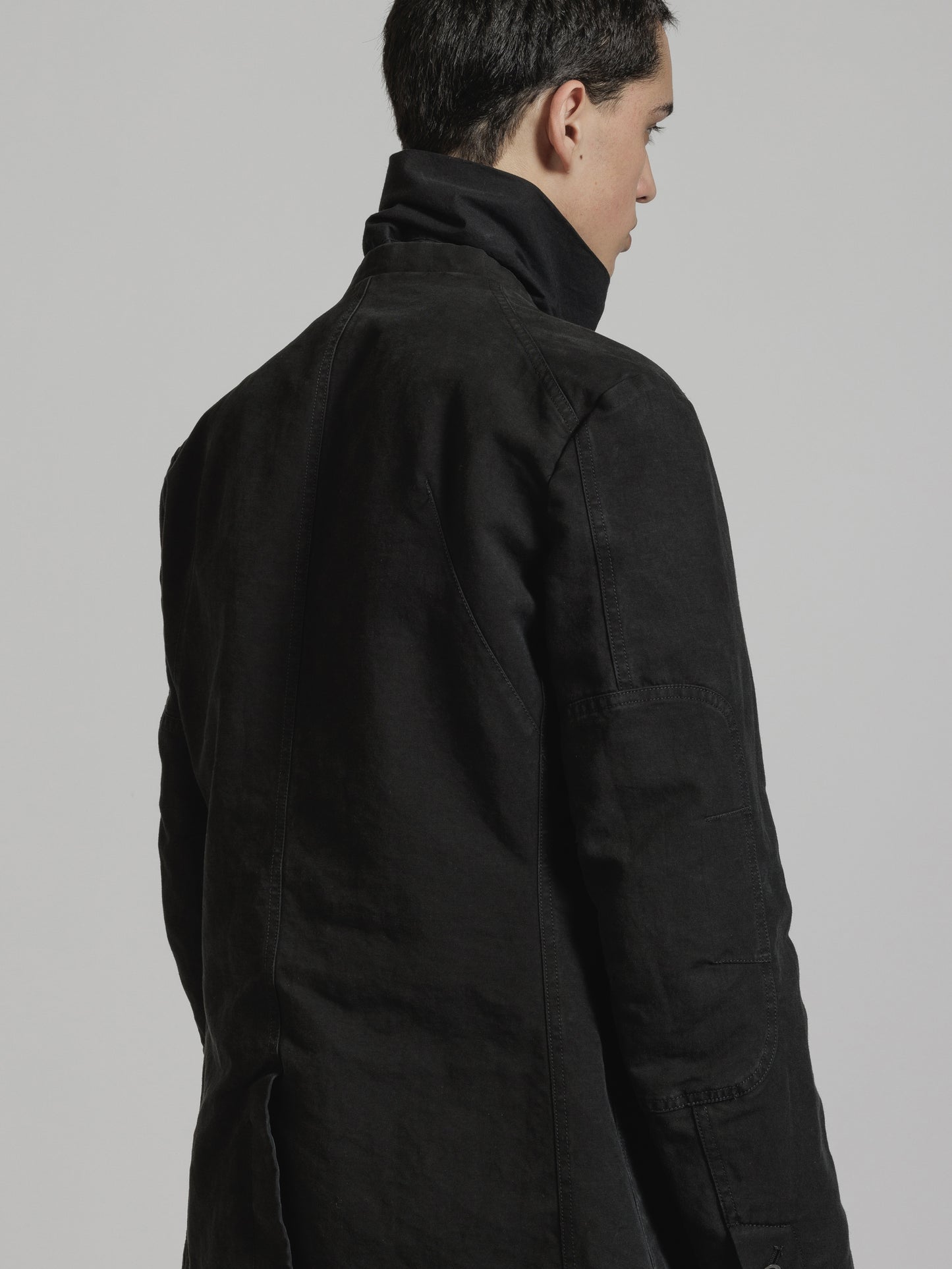 
                  
                    GARMENT DYE COTTON COLLARLESS BLAZER
                  
                