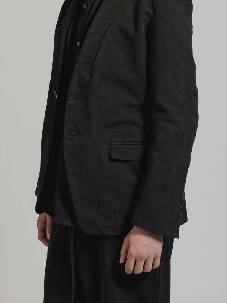 
                  
                    GARMENT DYE COTTON COLLARLESS BLAZER
                  
                