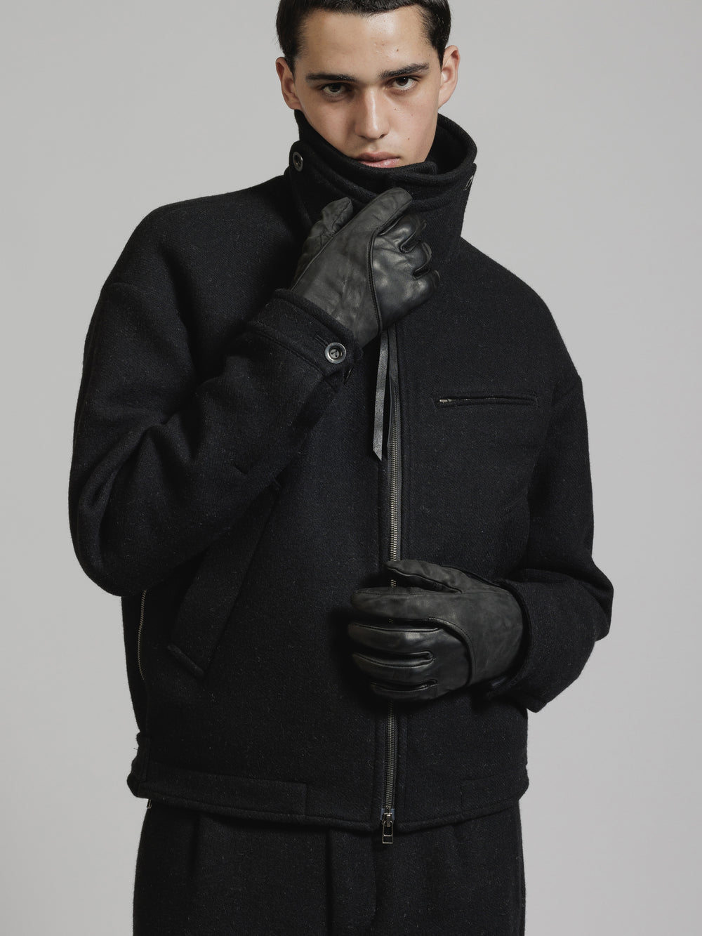 × D.HYGEN LAYERED LEATHER GLOVES