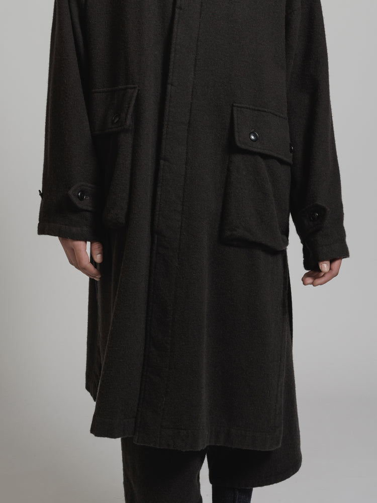 
                  
                    OBJECT DYE WOOL HOODED COAT
                  
                