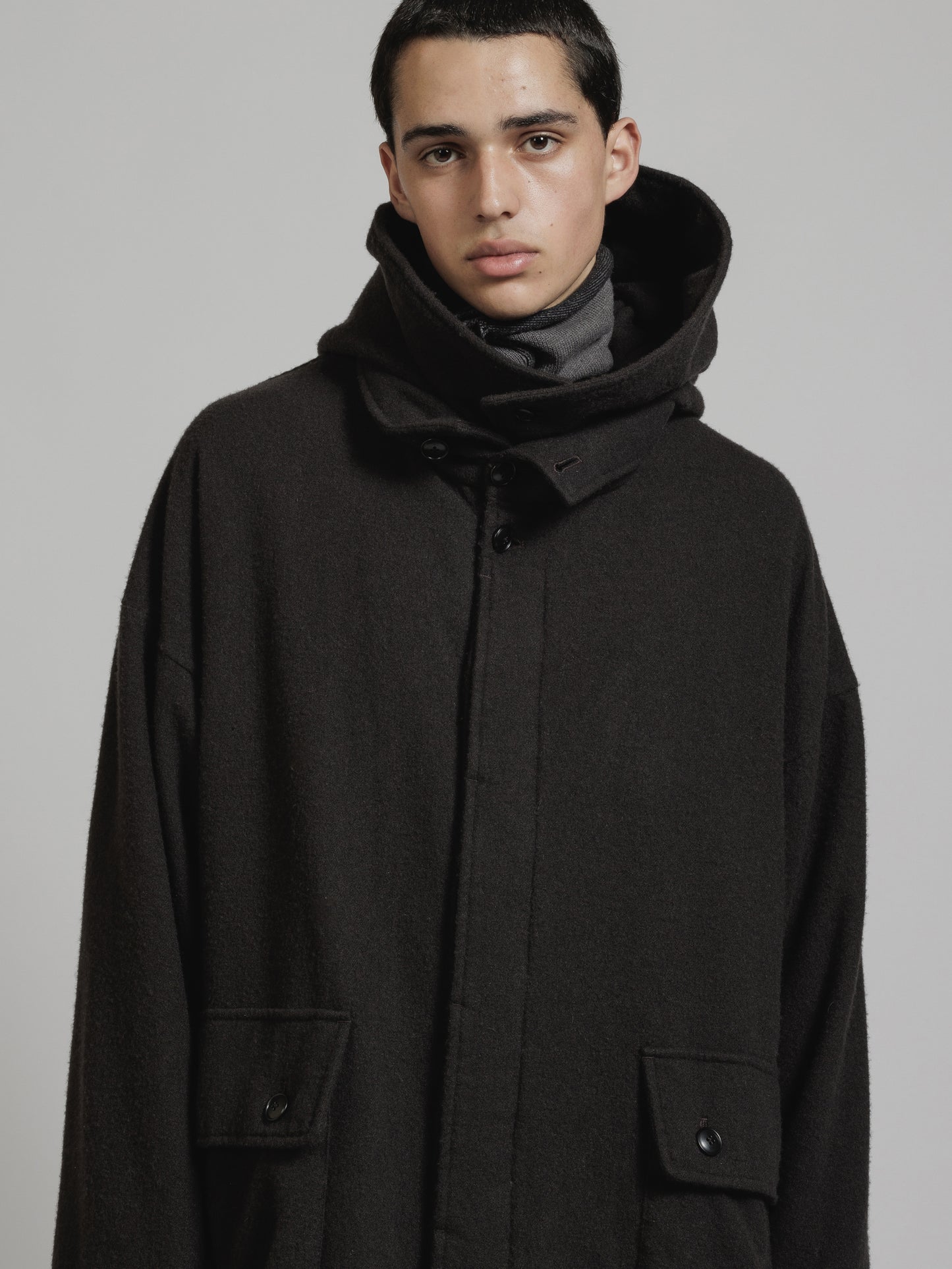 
                  
                    OBJECT DYE WOOL HOODED COAT
                  
                