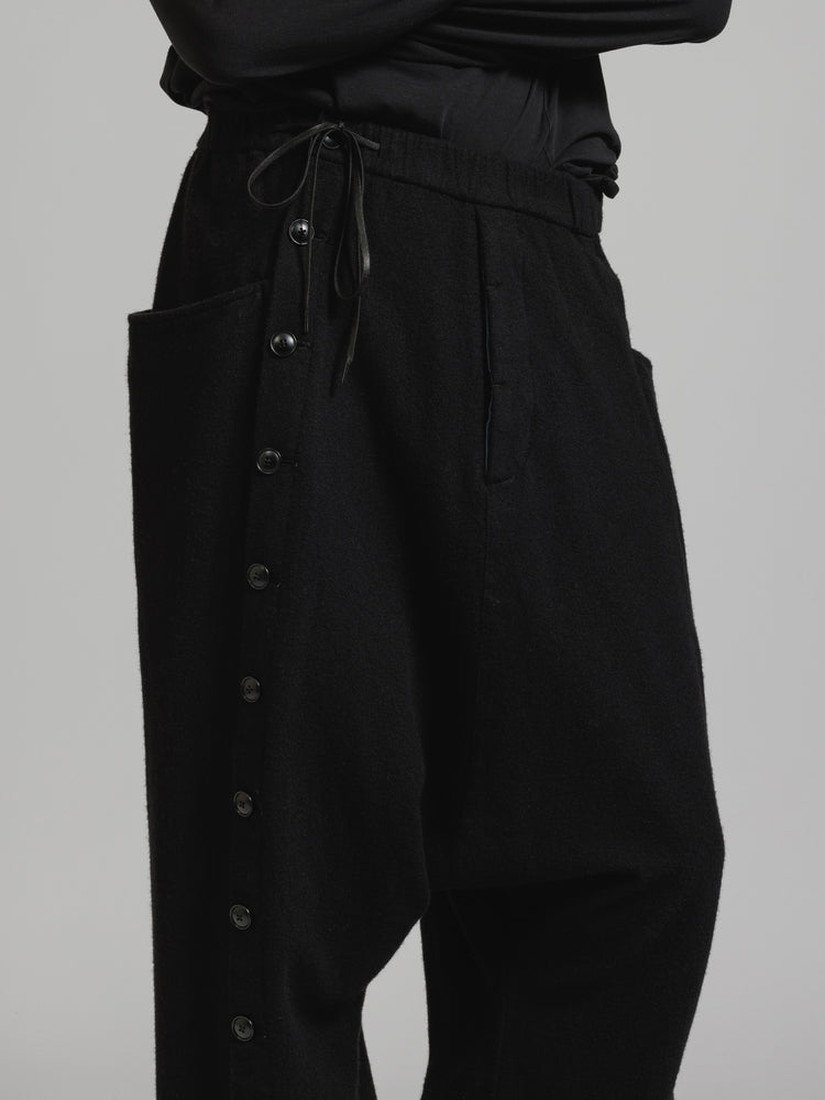 
                  
                    OBJECT DYE WOOL DROP CROTCH PANTS
                  
                
