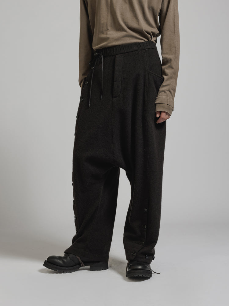 
                  
                    OBJECT DYE WOOL DROP CROTCH PANTS
                  
                