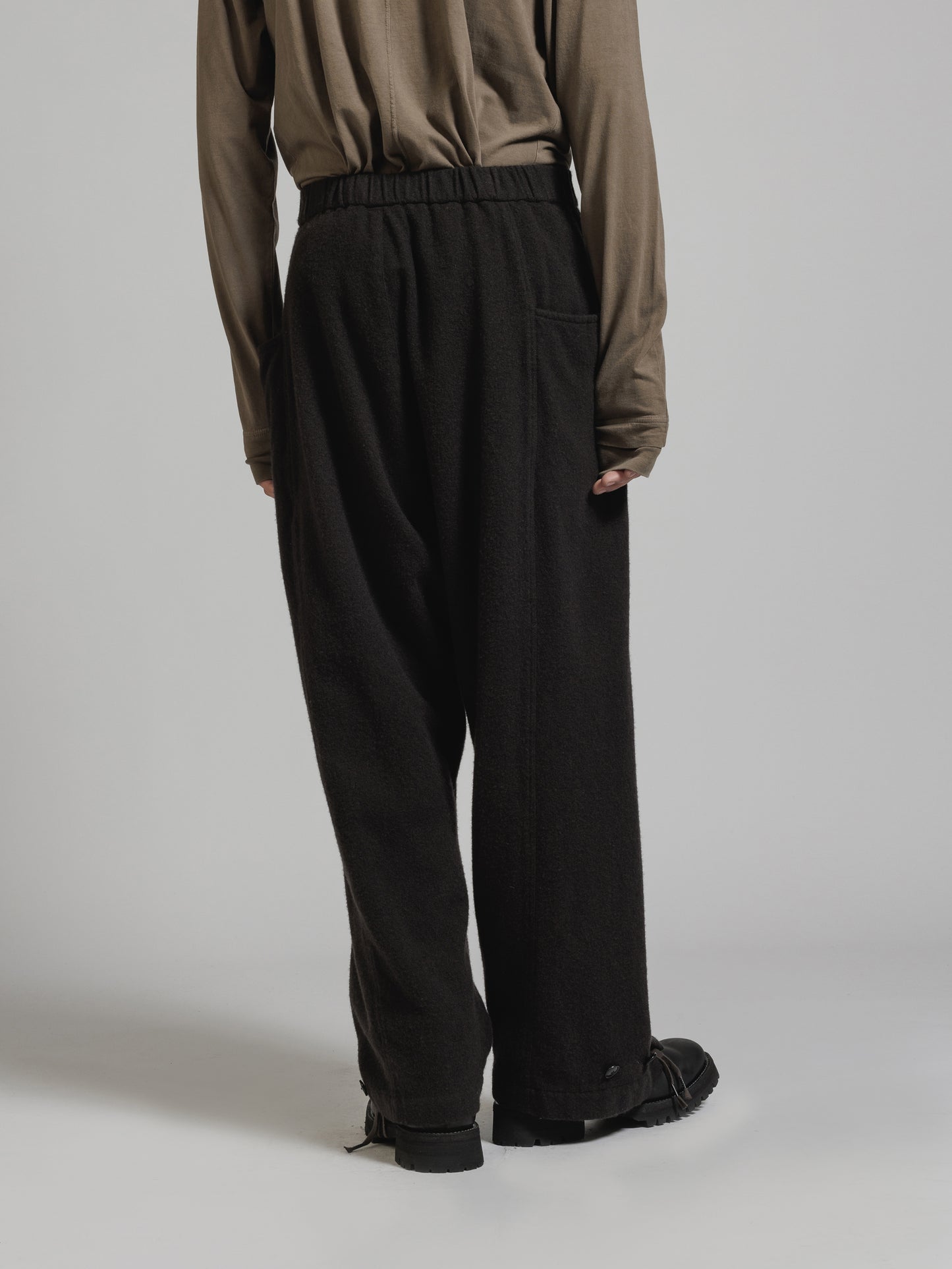 
                  
                    OBJECT DYE WOOL DROP CROTCH PANTS
                  
                