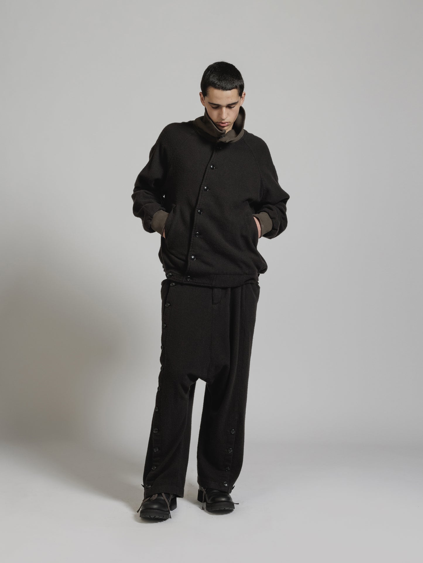 
                  
                    OBJECT DYE WOOL DROP CROTCH PANTS
                  
                
