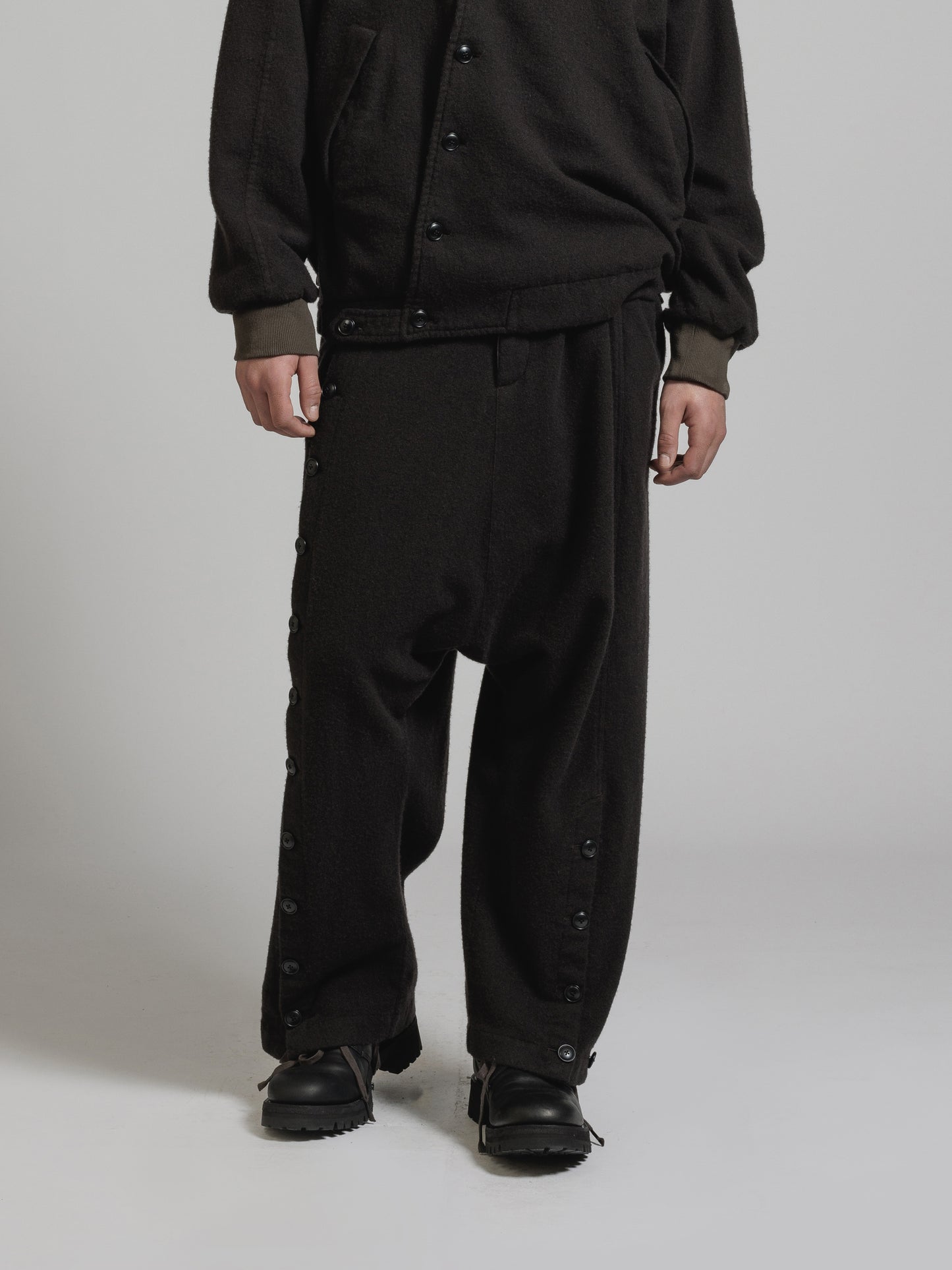 
                  
                    OBJECT DYE WOOL DROP CROTCH PANTS
                  
                
