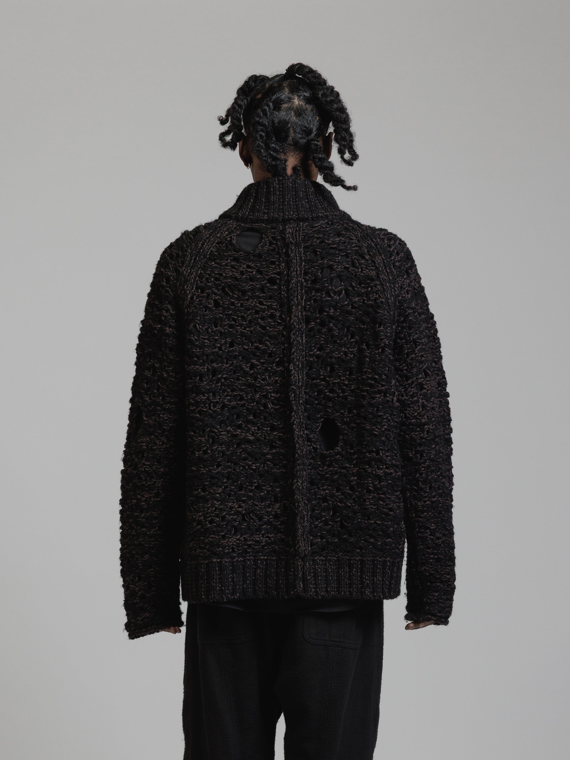 THE VIRIDI-ANNE（ザ ヴィリディアン） TVA 25AW MESH ZIP-UP SWEATER