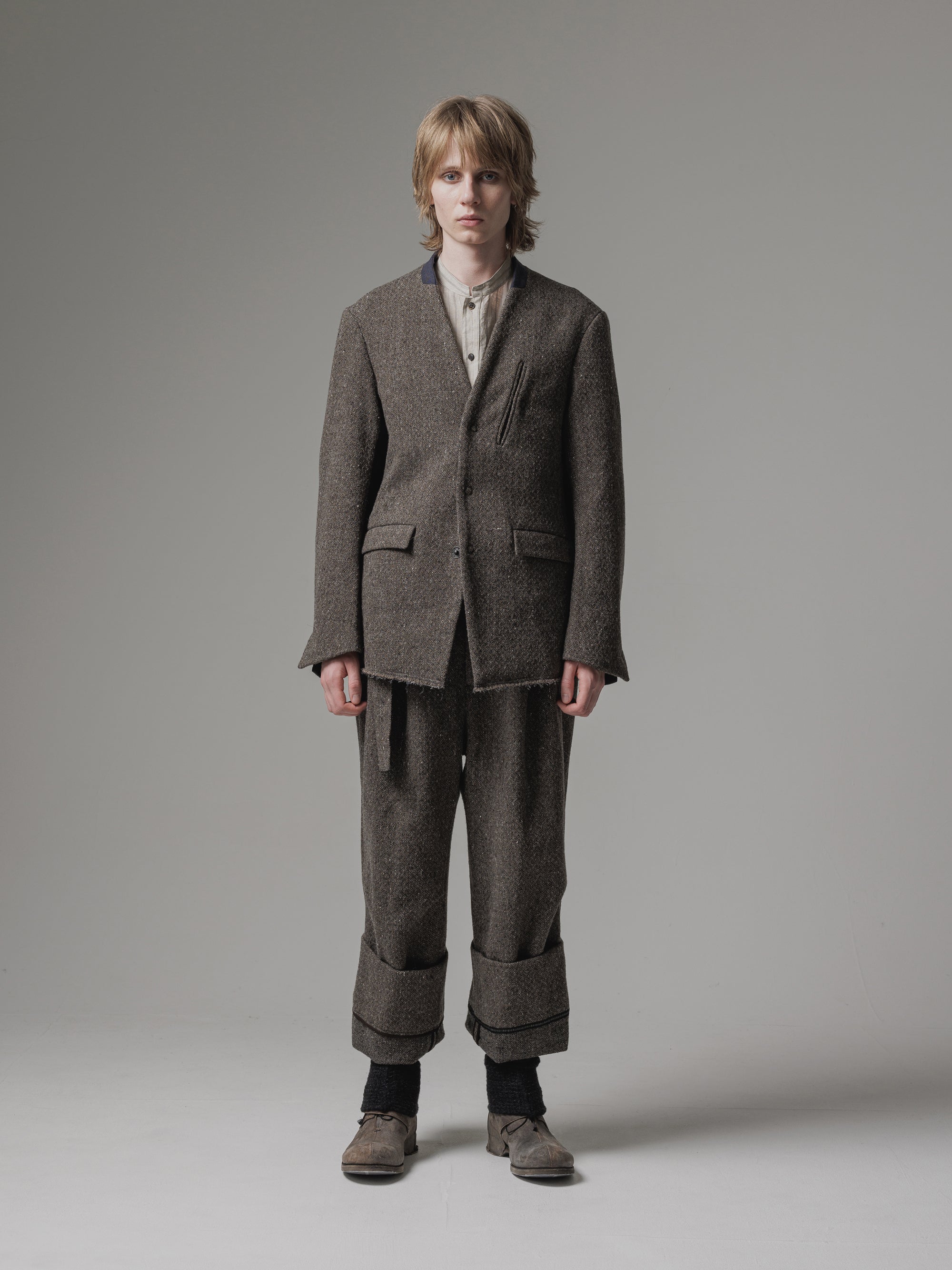 ISO] （イソウ） shetland wool collarless jacket