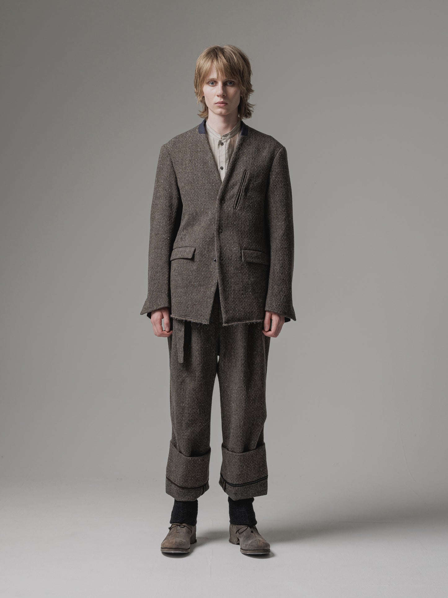 
                  
                    [ISO] shetland wool collarless jacket
                  
                