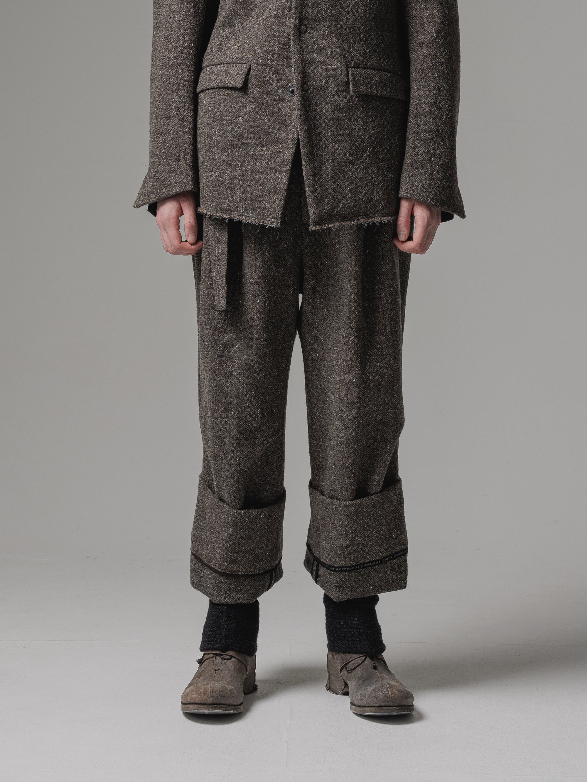 パンツ SUPER MILLED SHETLAND WOOL FIELD PANTS AURALEE 「 SUPER MILLED SHETLAND WOOL BELTED FIELD PANTS