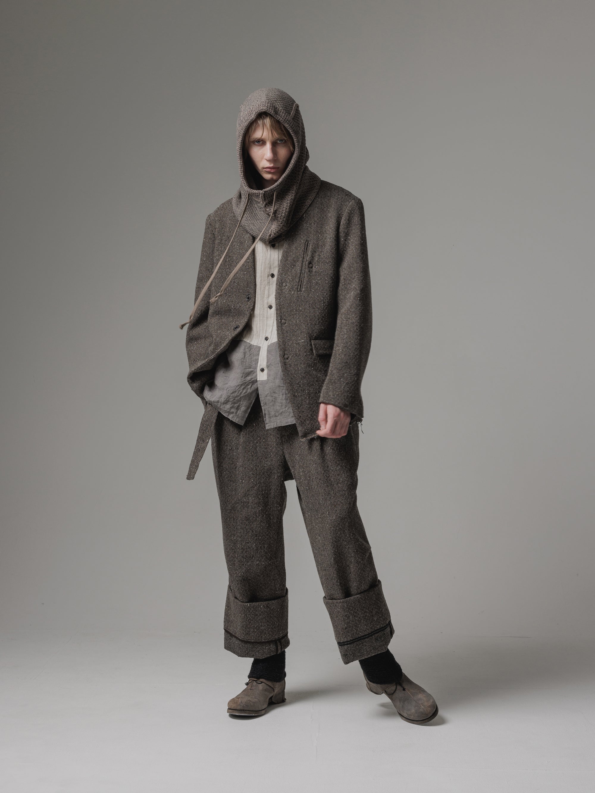 ISO] （イソウ） shetland wool collarless jacket（シェットランド