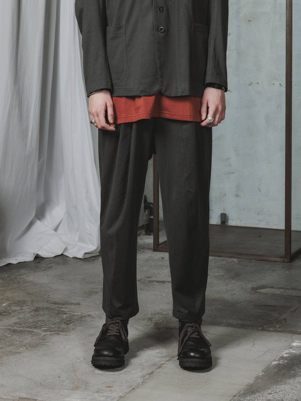 EXCLUSIVE COTTON JERSEY WIDE TROUSERS