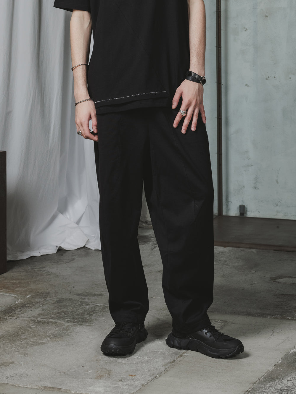EXCLUSIVE COTTON JERSEY WIDE TROUSERS