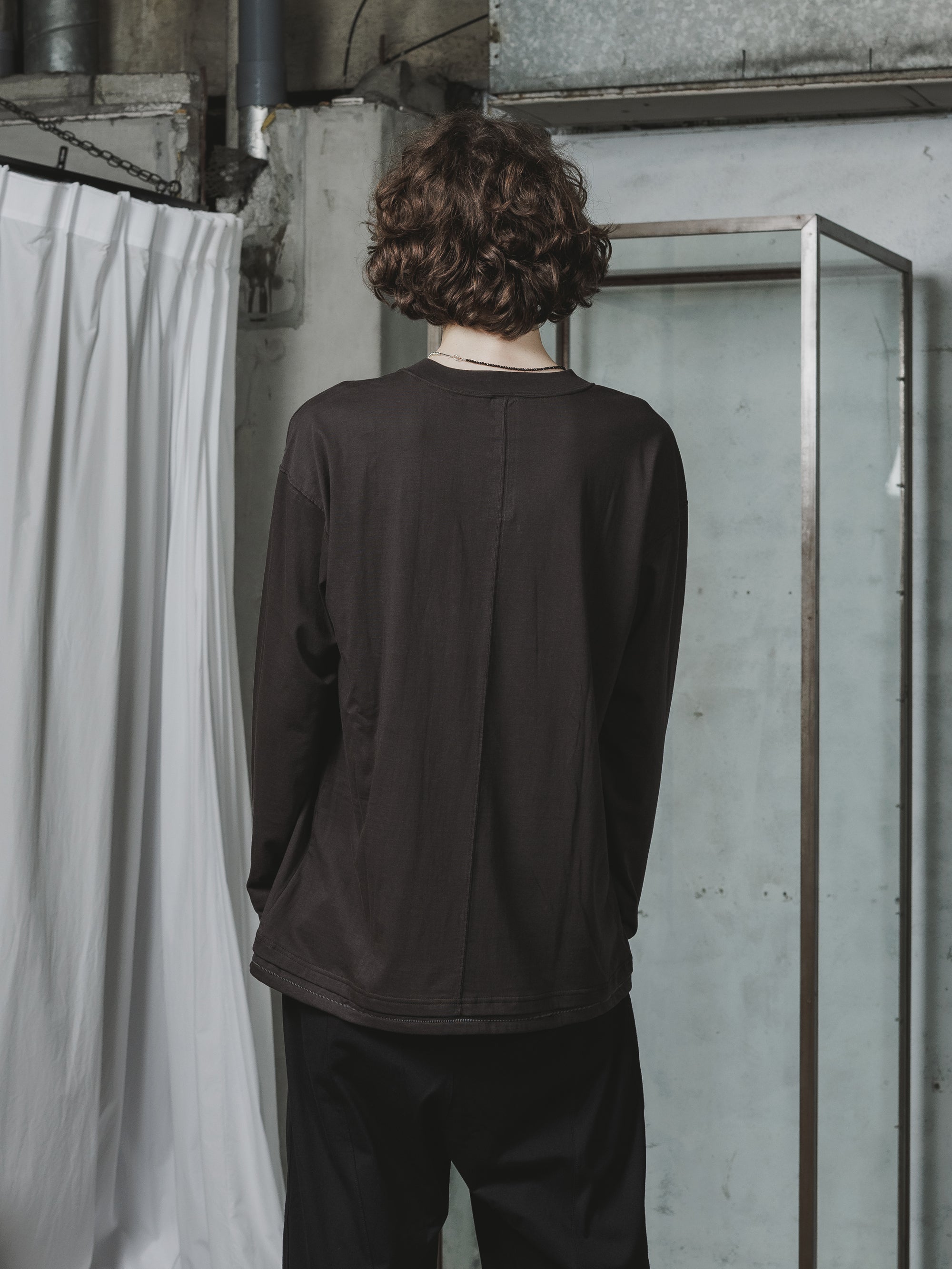 希少 the viridi-anne 長袖 カットソー ピグメントダイ ステッチ T