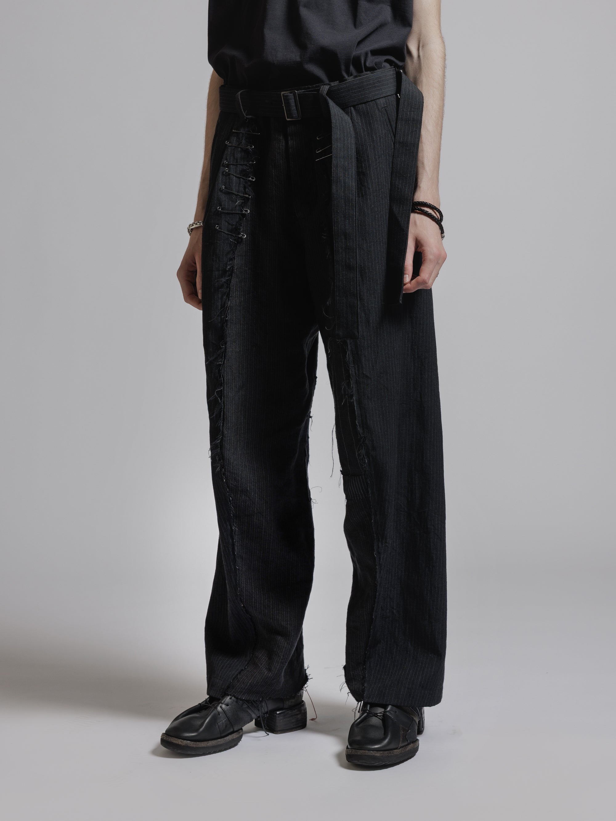 The Viridi-anne cotton linen pants アルチザン The Viridi-anne Cotton/Linen Wide Cropped Pants - VI-3968-04 - Black