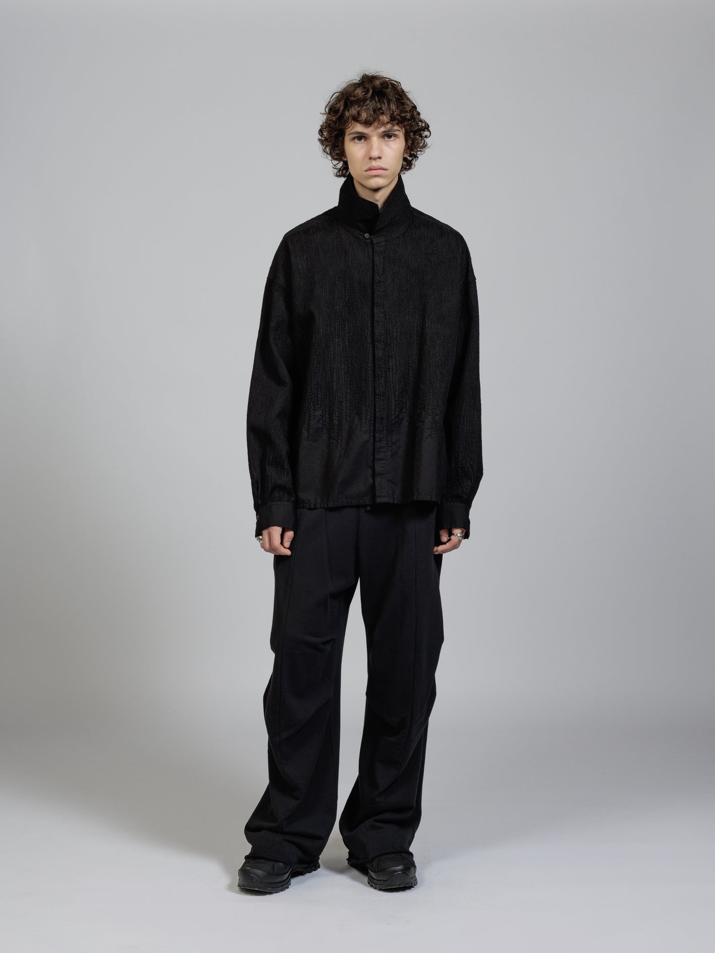 
                  
                    Embroidered cloth high-necked shirt
                  
                