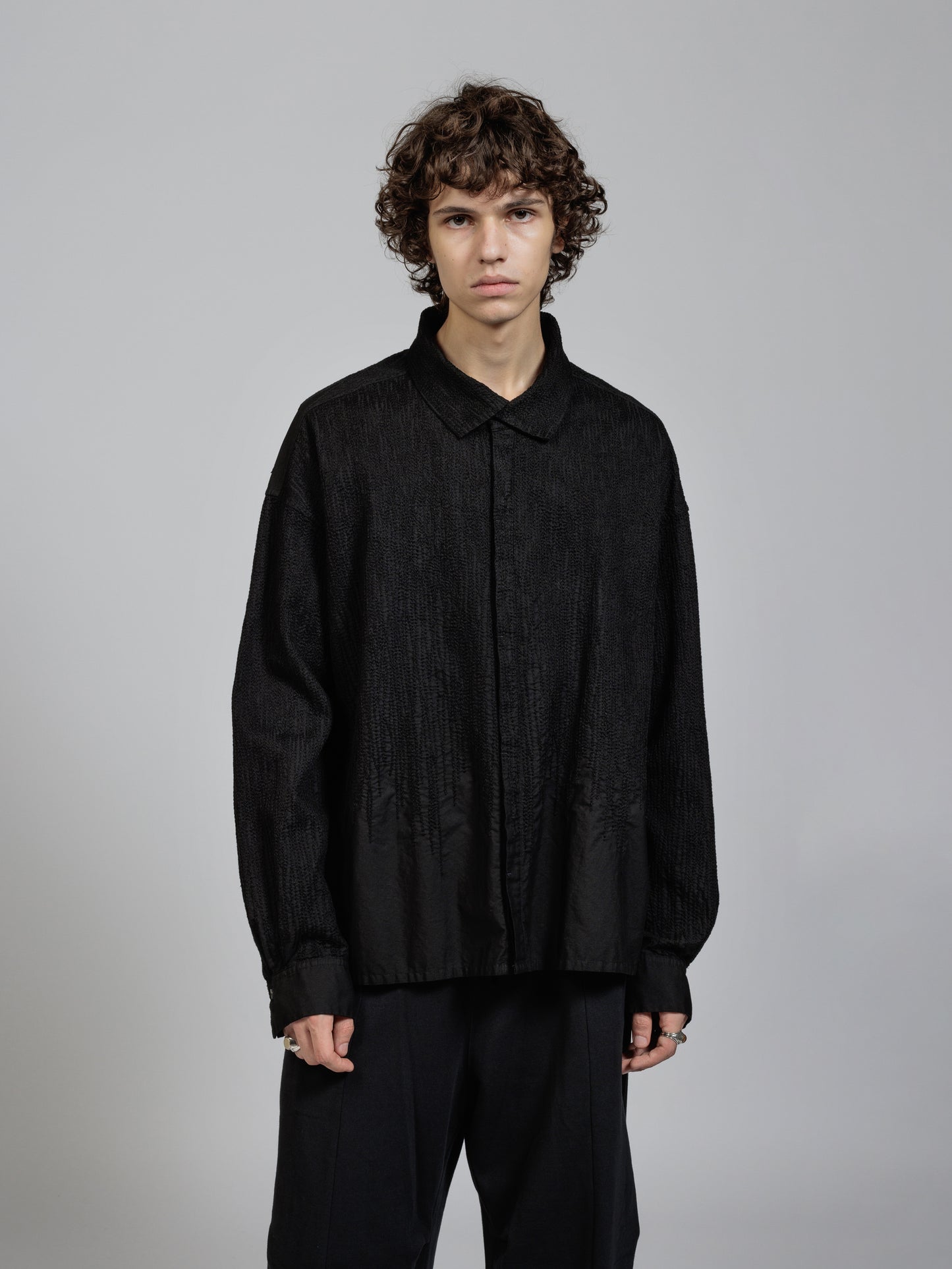 
                  
                    Embroidered cloth high-necked shirt
                  
                