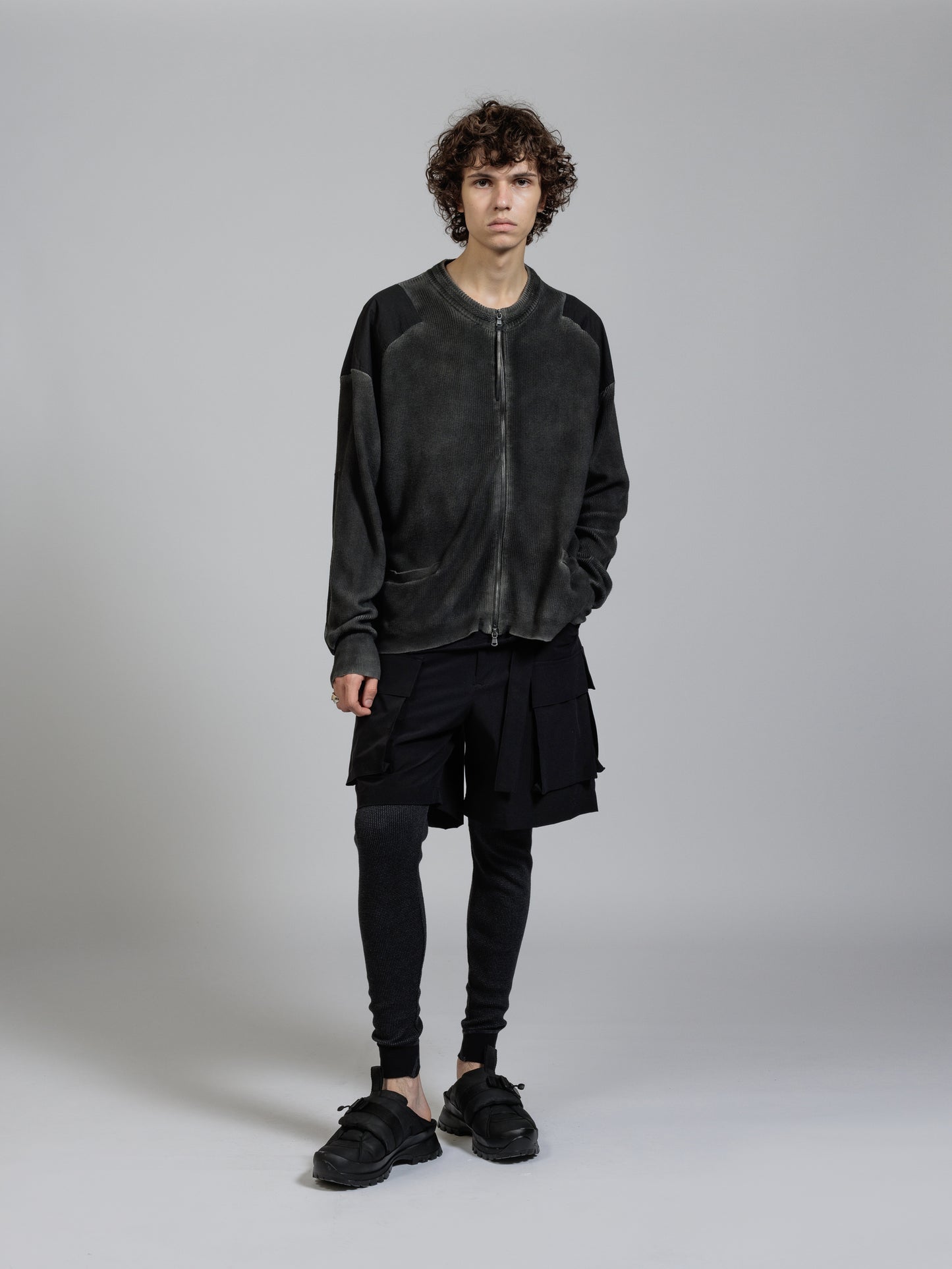 
                  
                    Object dyed zip-up cardigan
                  
                