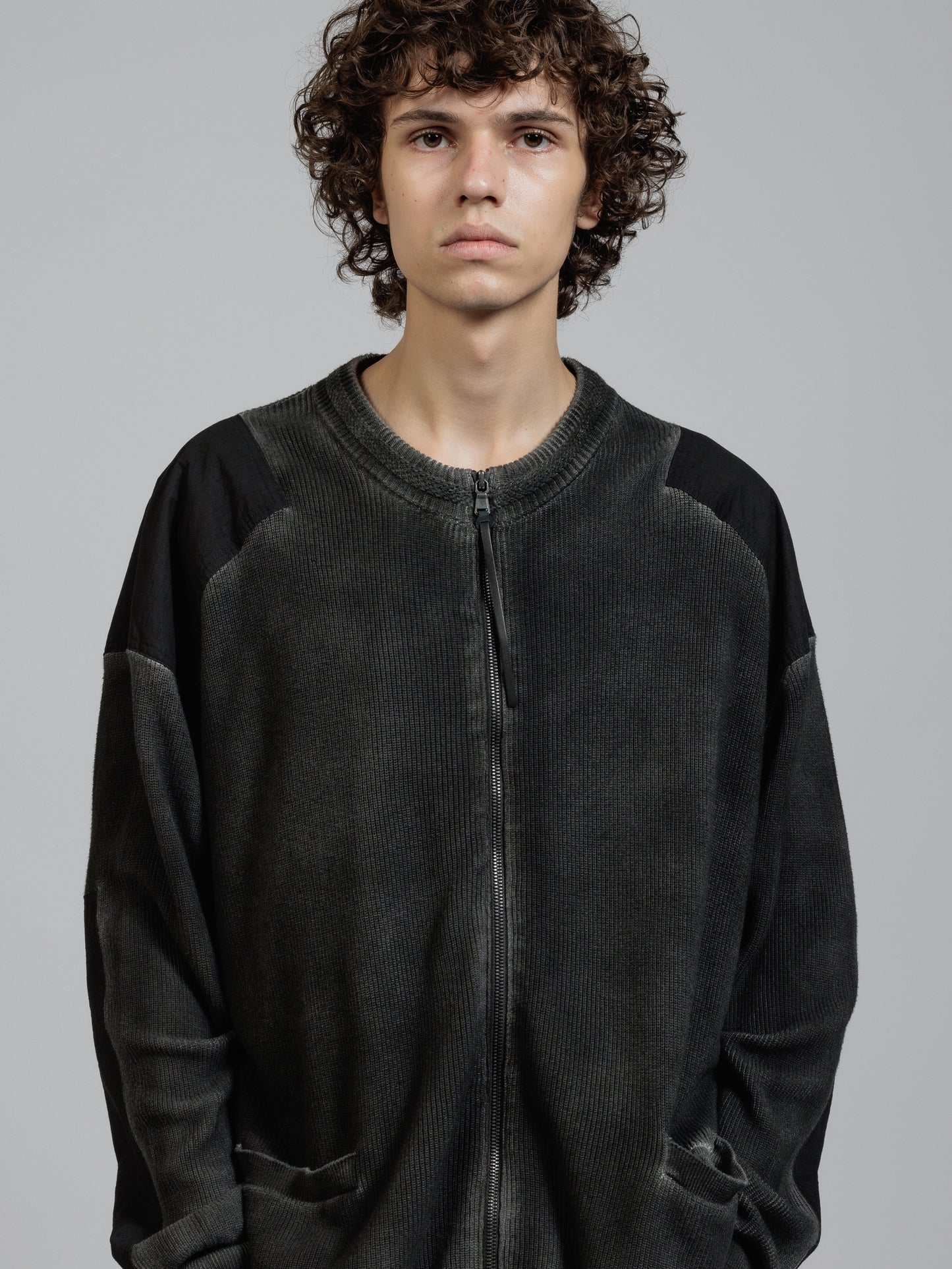 
                  
                    Object dyed zip-up cardigan
                  
                
