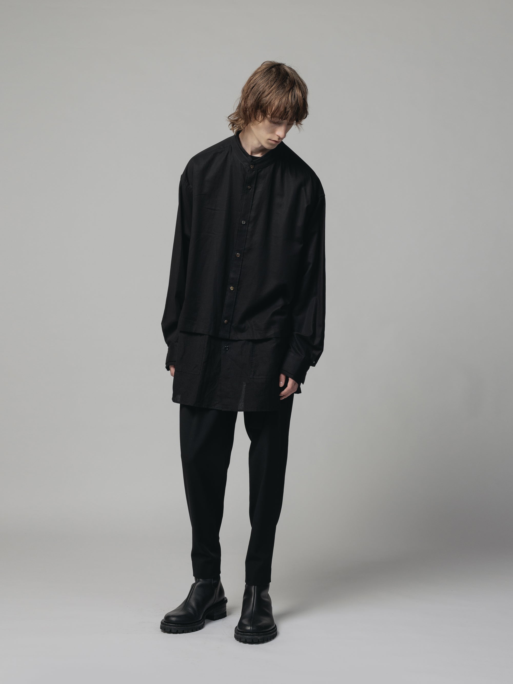 The viridi anne ヴィリジアン レイヤー シャツ スタンド カラー THE VIRIDI-ANNE（ザ ヴィリディアン） TVA 24SS COTTON/LINEN