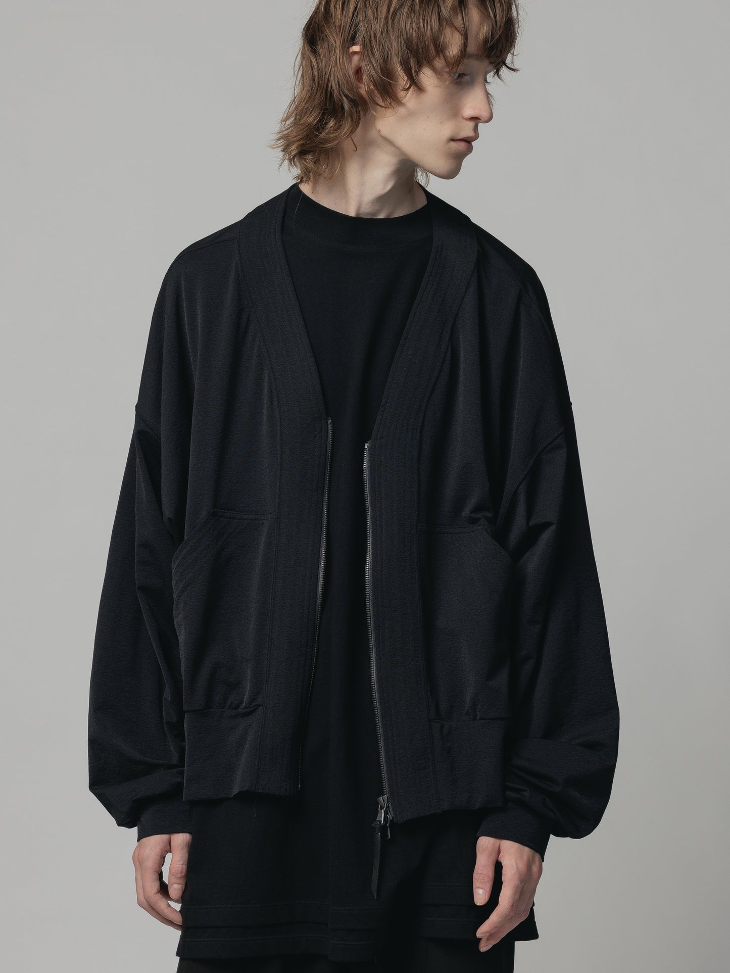
                  
                    NYLON SMOOTH ZIP-UP CARDIGAN
                  
                