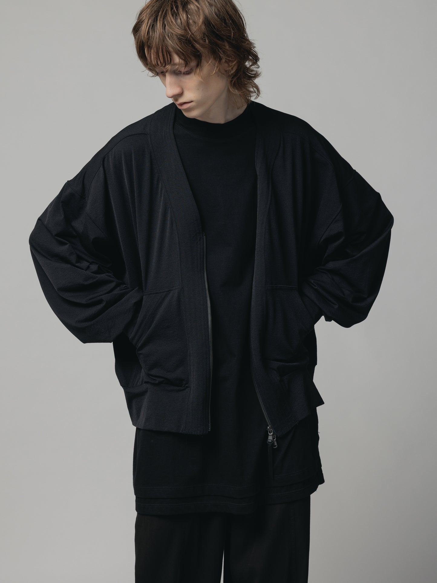 
                  
                    NYLON SMOOTH ZIP-UP CARDIGAN
                  
                