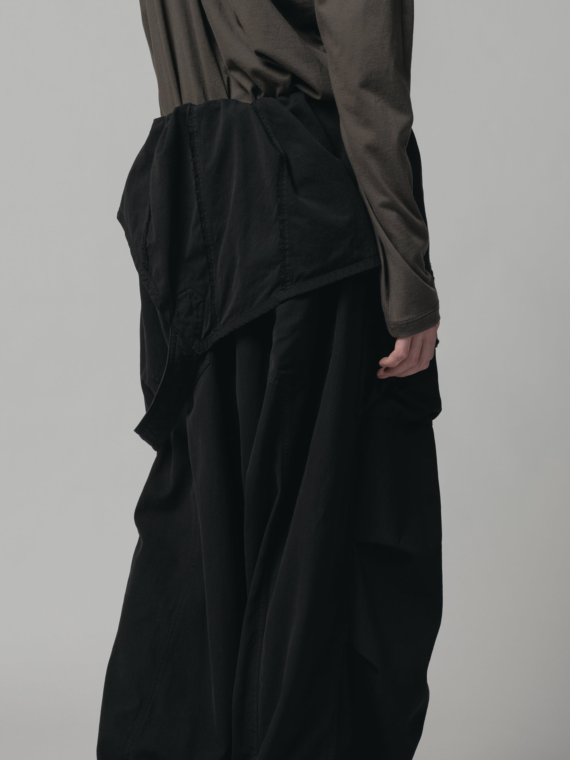 強撚ドライコットン オーバーオール - BLACK THE VIRIDI-ANNE（ザ ヴィリディアン） TVA 24SS DRY COTTON