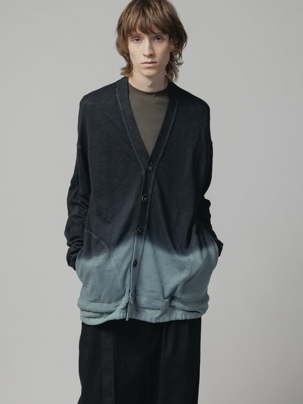 GRADATION DYE JERSEY CARDIGAN