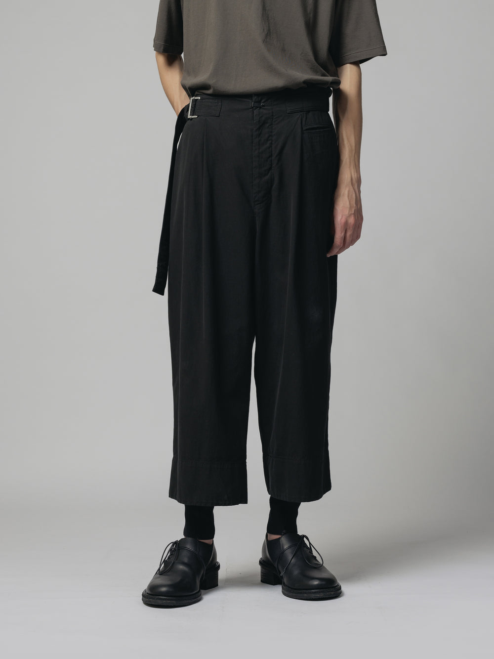 DRY COTTON WIDE-CROPPED PANTS