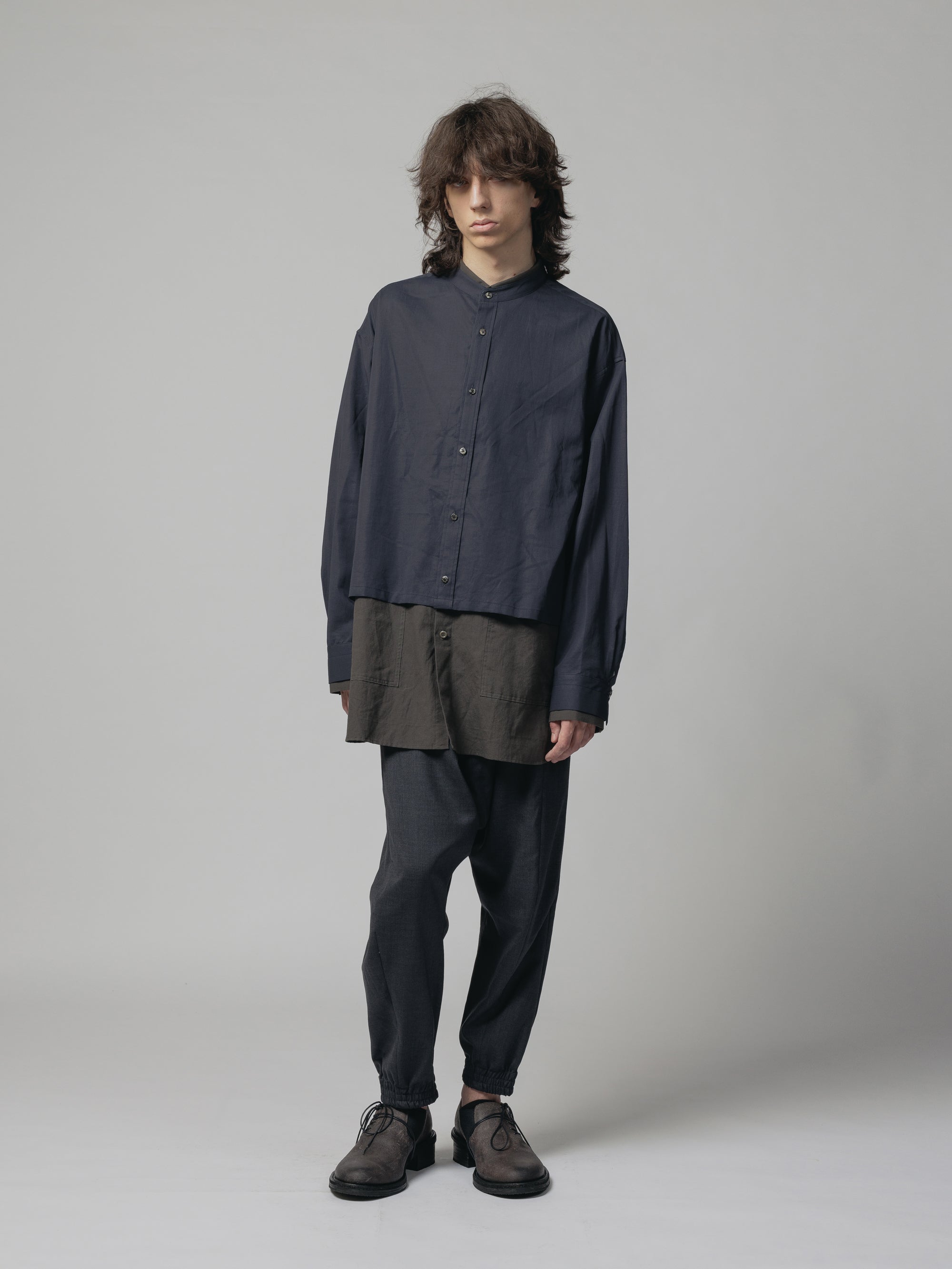 The viridi anne ヴィリジアン レイヤー シャツ スタンド カラー THE VIRIDI-ANNE（ザ ヴィリディアン） TVA 24SS COTTON/LINEN LAYERD