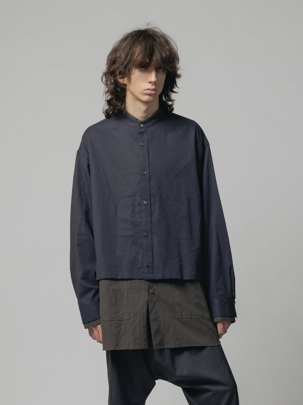 COTTON/LINEN LAYERD SHIRT