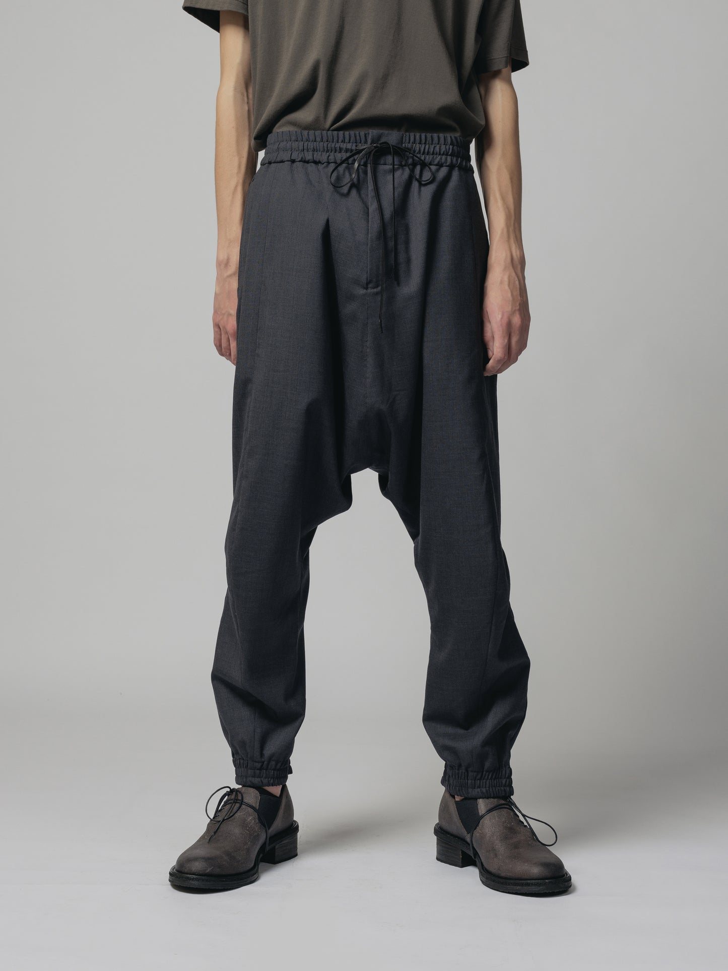 
                  
                    GRAY WOOL DROP-CROTCH PANTS
                  
                