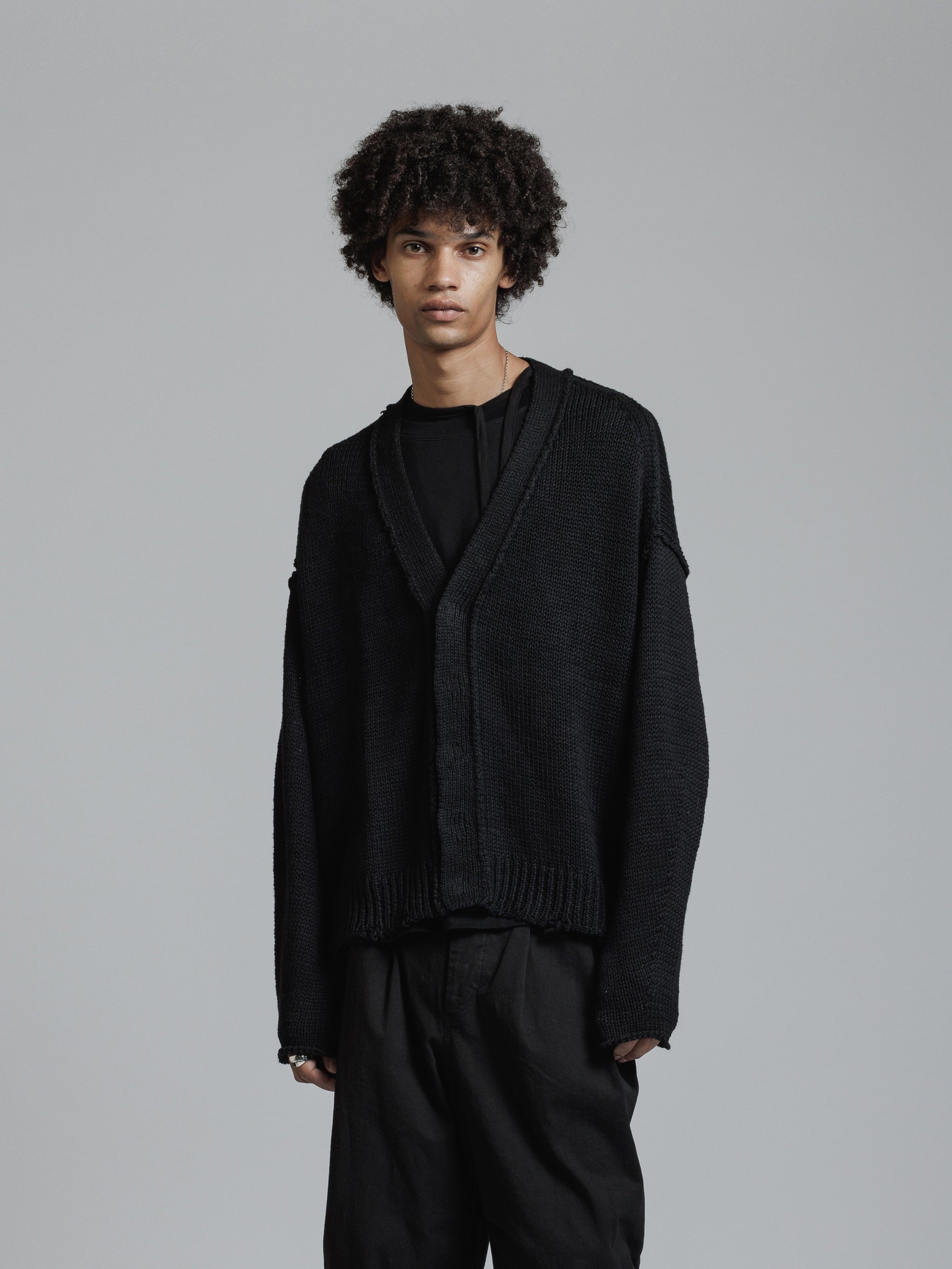 トップス THE VIRIDI ANNE Wool Mix Jersey Cardigan The Viridi-anne Wool Mix Jersey Cardigan （Black） - Osaka / Kyoto