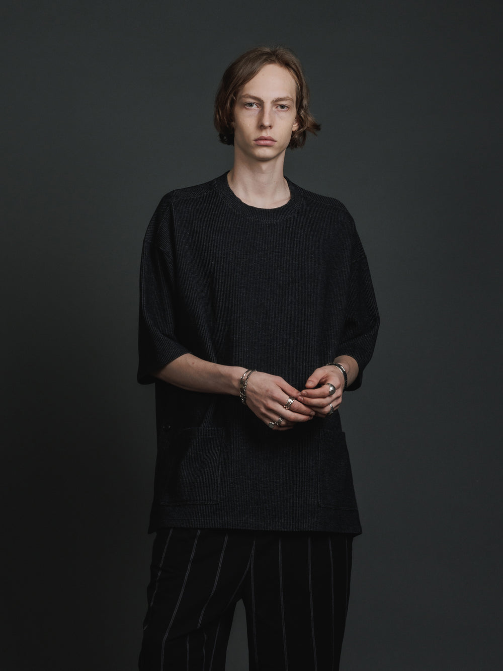 STRIPE KNIT T-SHIRT