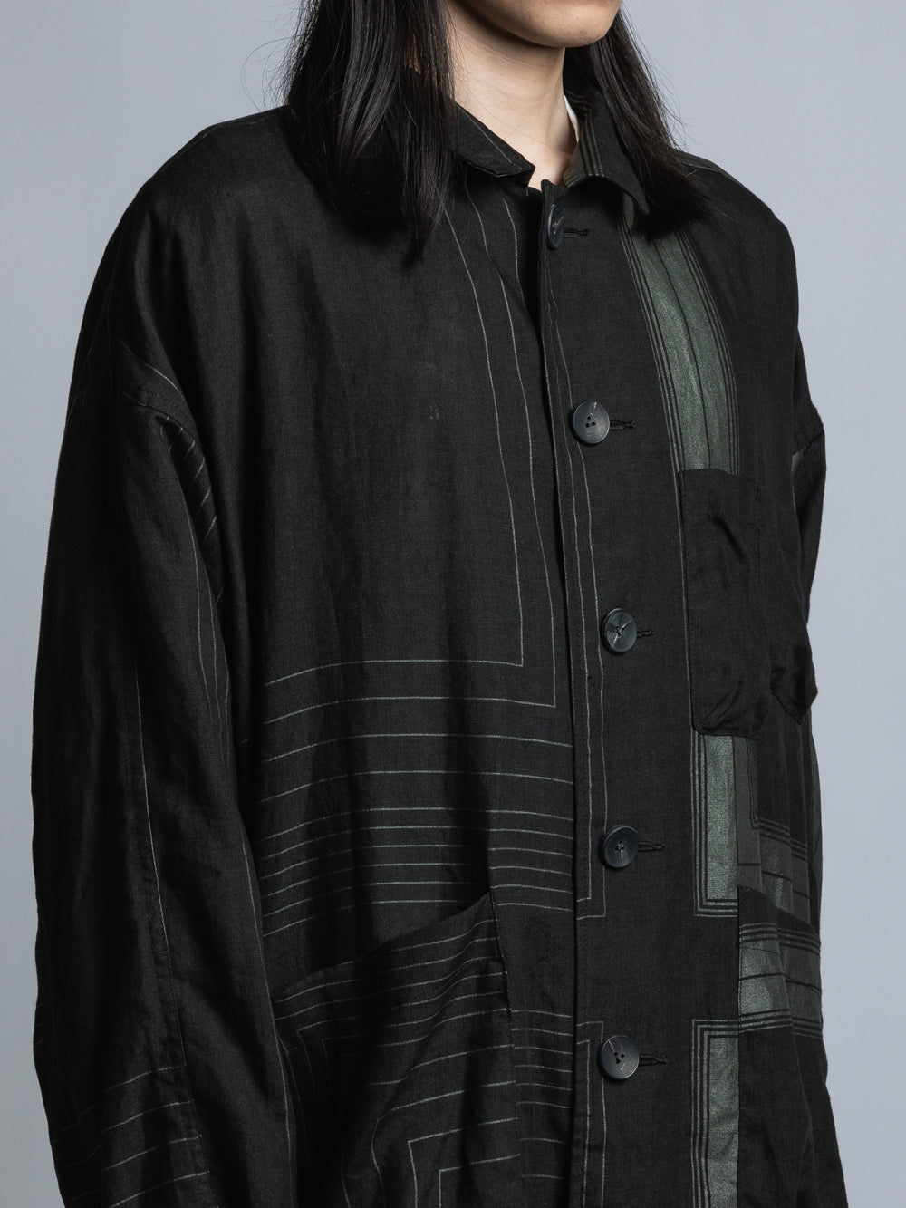 
                  
                    PRINTED LINEN COAT
                  
                
